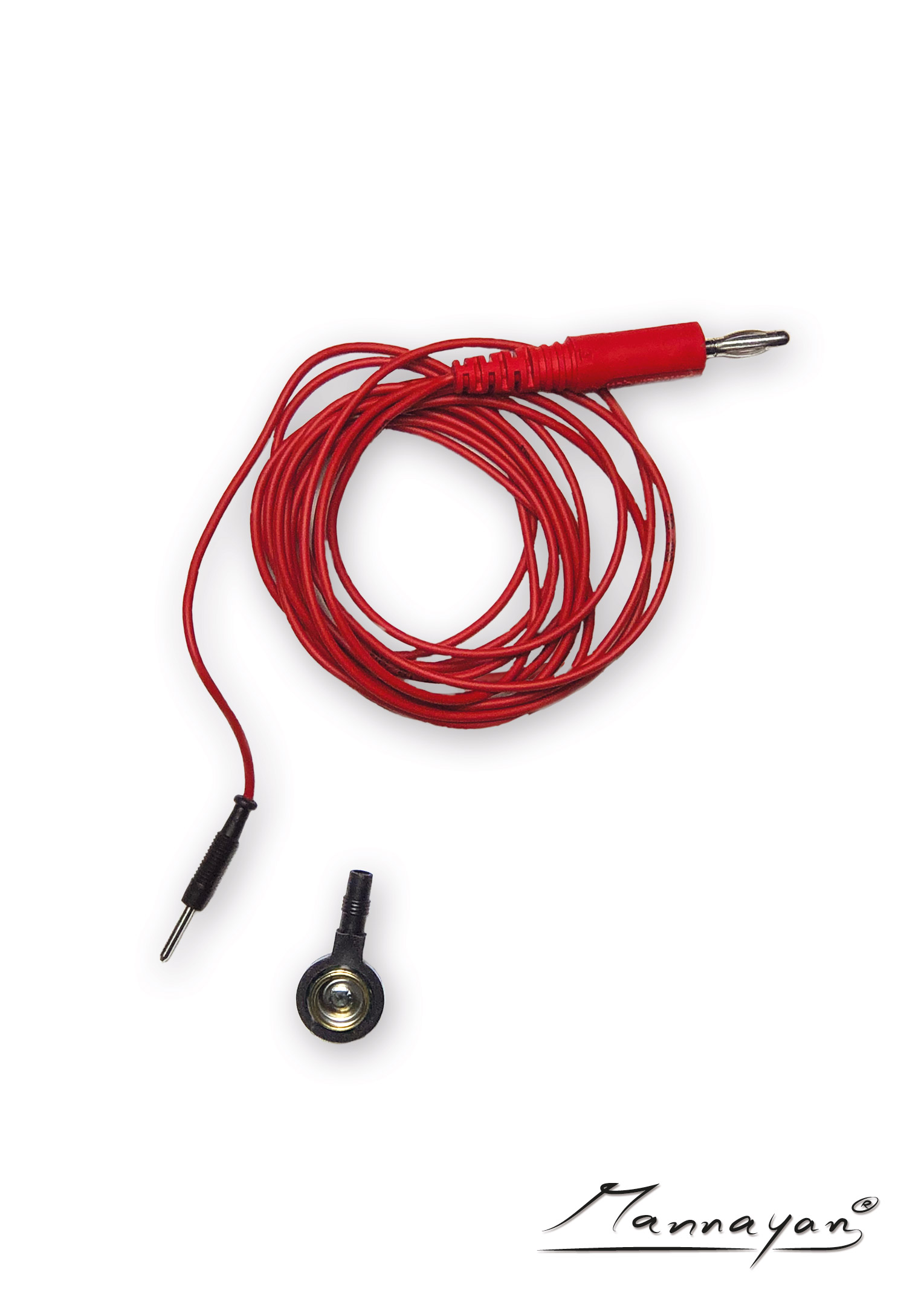 Kabel (2,5 m) mit Druckknopfadapter für Stoff-/ Flächenelektrode (rot)