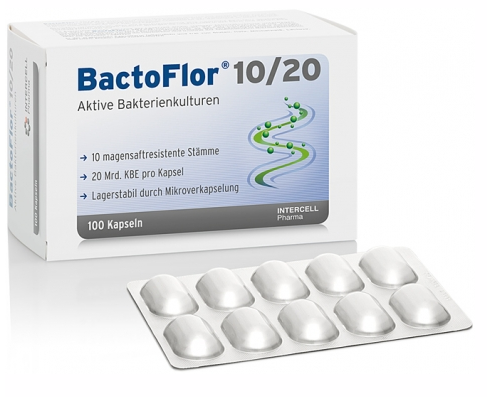 BactoFlor 10 / 20 (100 Kapseln) Bactoflor 10/20, Probiotisches Nahrungsergänzungsmittel von Intercell