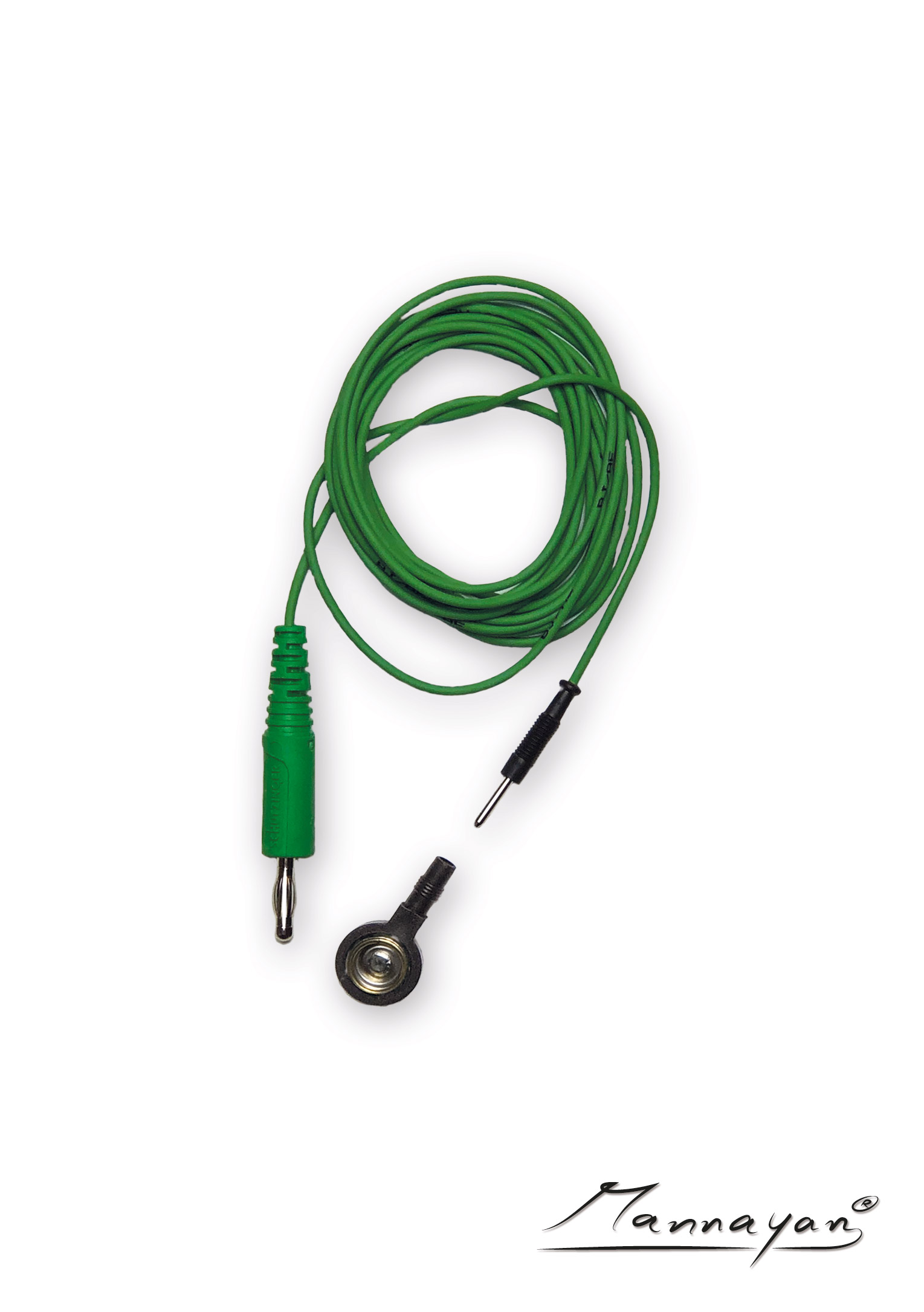 Kabel (2,5 m) mit Druckknopfadapter für Stoff-/ Flächenelektrode (grün)