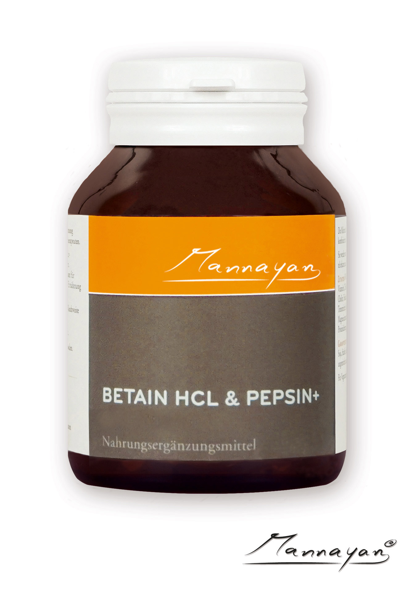 Mannayan Betaine HCL i PEPSIN + (60 kapsula) Betain HCL und Pepsin+ von Mannayan