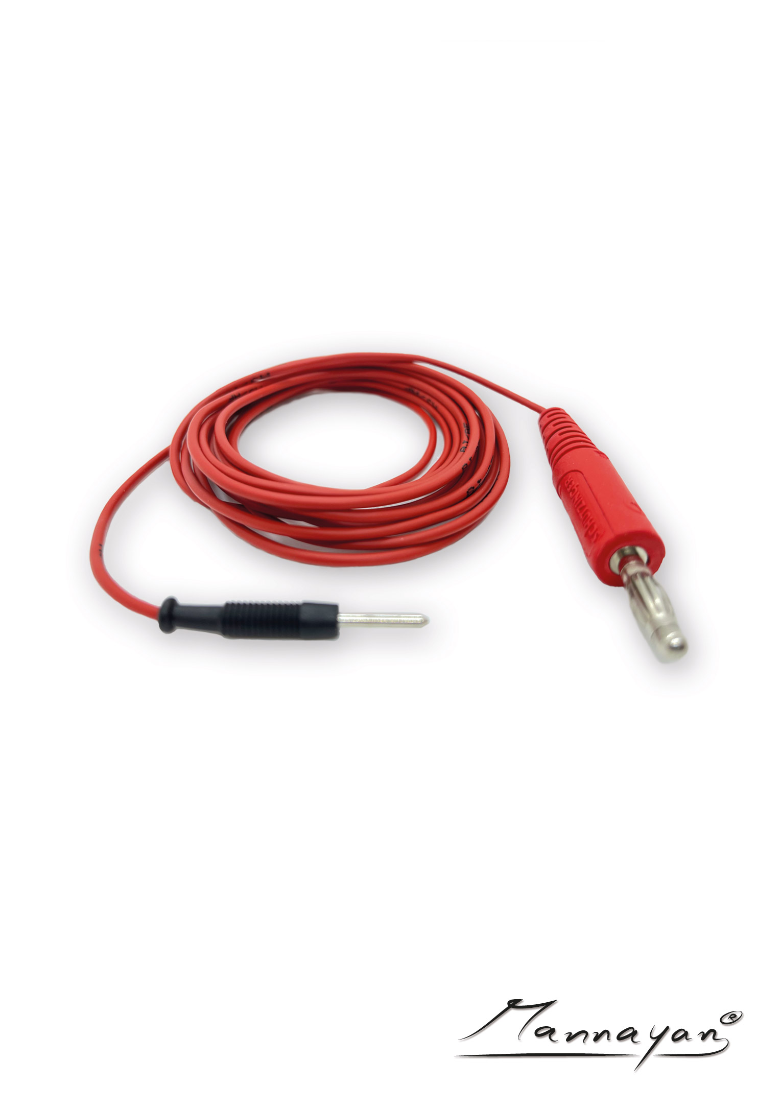 Kabel (2,5 m) mit Druckknopfadapter für Stoff-/ Flächenelektrode (rot)